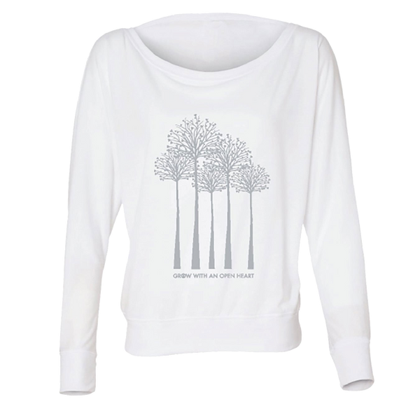Grow with an Open Heart - Trees - White-Long Sleeve T-Shirts-LollyDagger