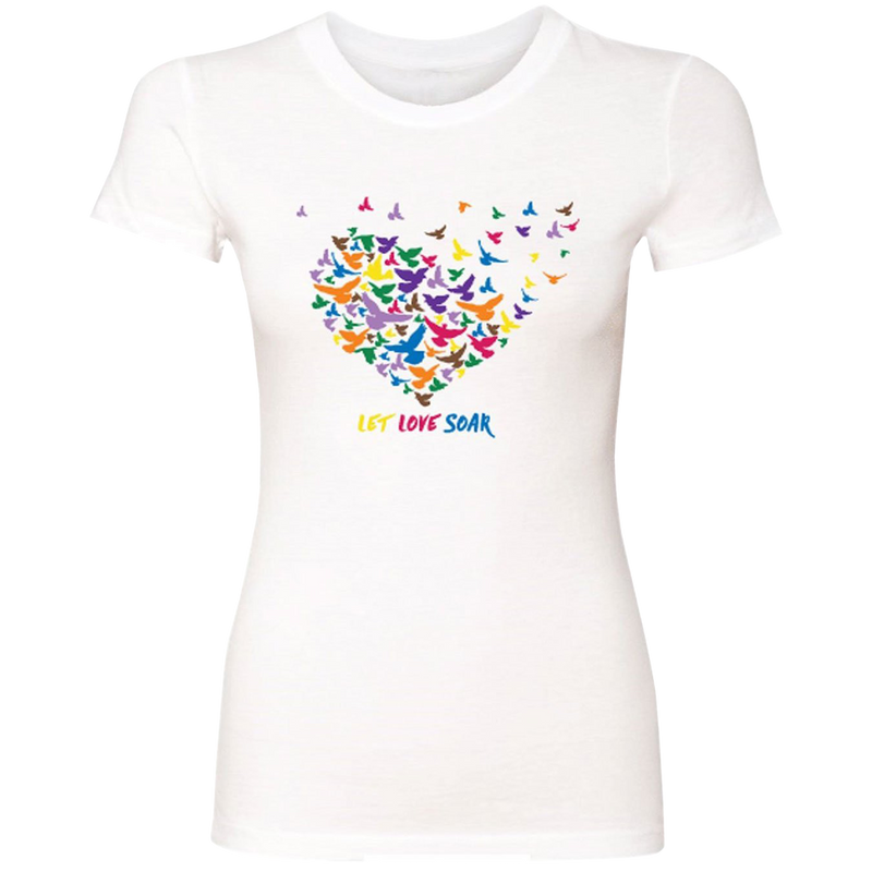 Let Love Soar - Multi-Colored Birds-T-Shirts-LollyDagger